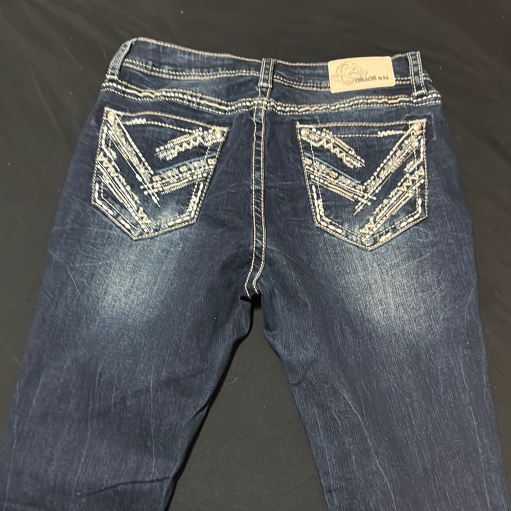 Grace in LA Dark Blue Flare Jeans